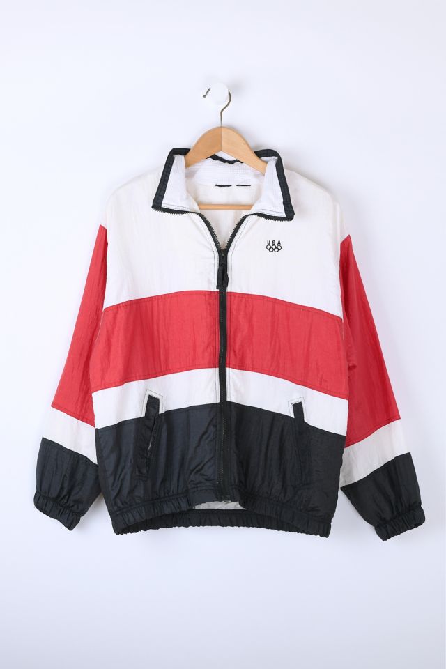 Black red and white windbreaker best sale