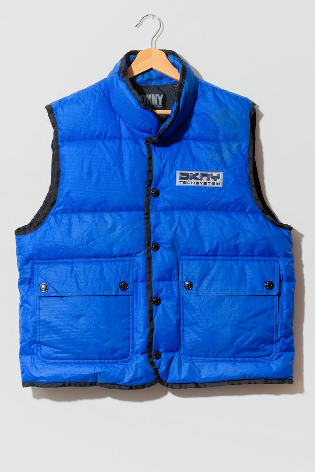 Vintage 1990s Distressed DKNY Techsystem Down Puffer Vest | Urban