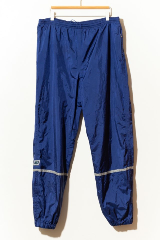 Vintage 1990s Nike Navy Blue Lined Nylon Track Pants
