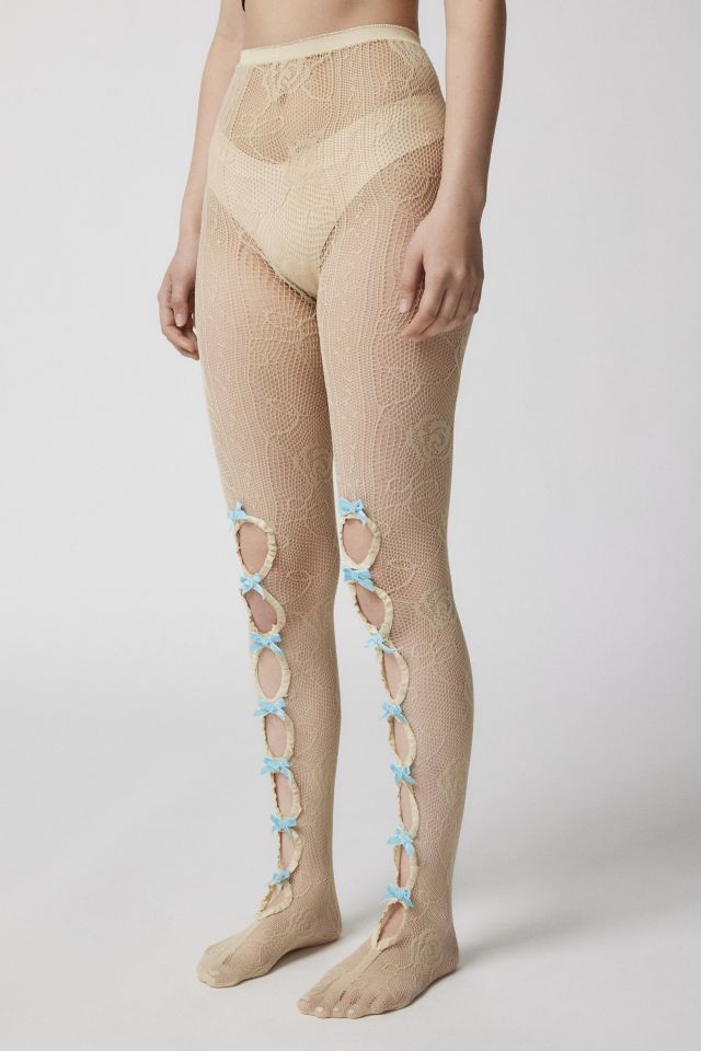 Bow Cutout Rose Lace Tight #2