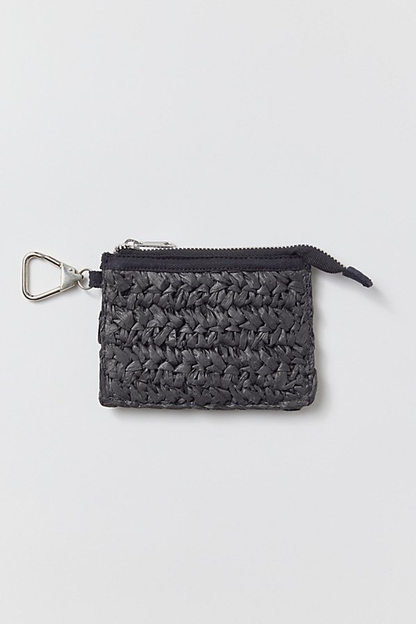 Urban Outfitters Uo Raffia Woven Pouch In Black