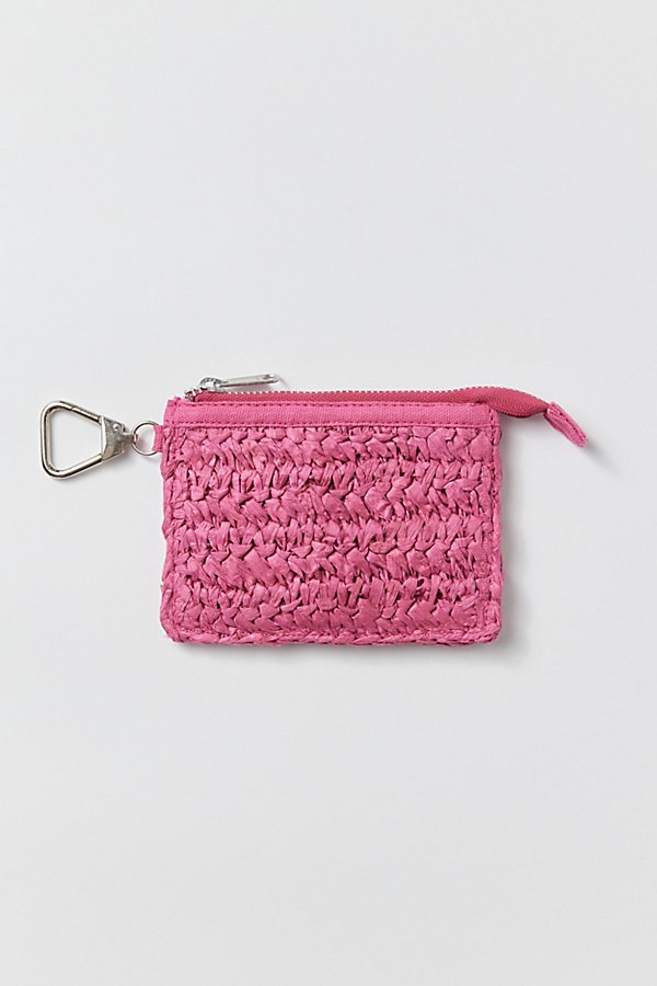 Urban Outfitters Uo Raffia Woven Pouch In Pink