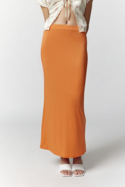 Urban Outfitters Uo Dominique Maxi Skirt In Bright Orange