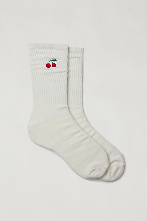 Urban Outfitters Cherry Icon Crew Sock In White, Men's At
