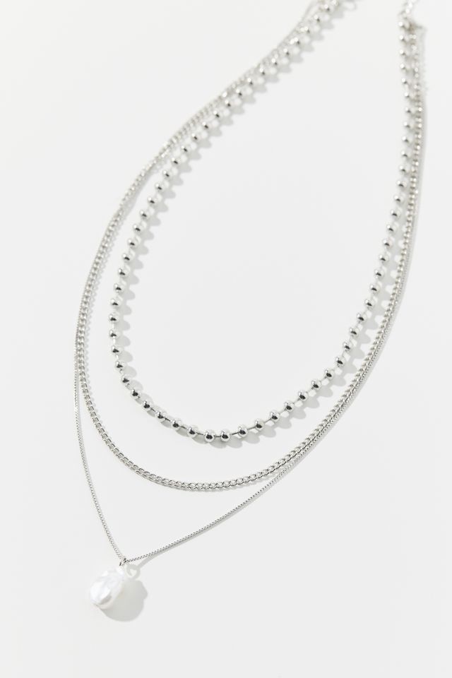 Pearl Ball Chain Layering Necklace #2