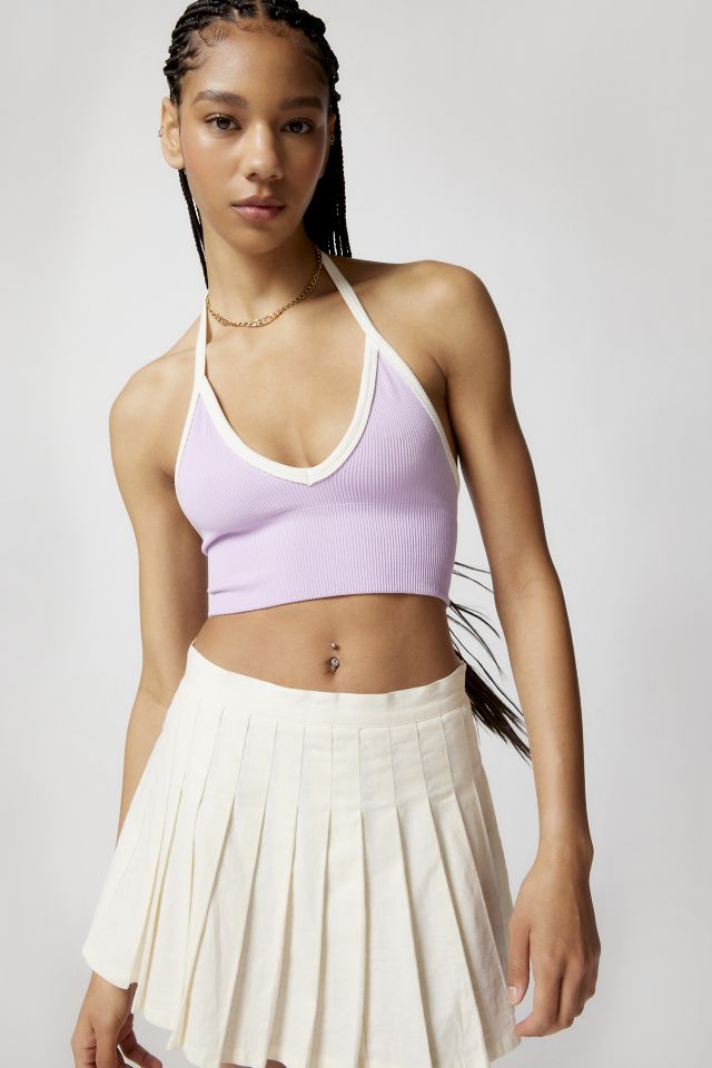 Out From Under Jackie Seamless Plunge Halter Neck Top - blue M at Urban  Outfitters, Compare