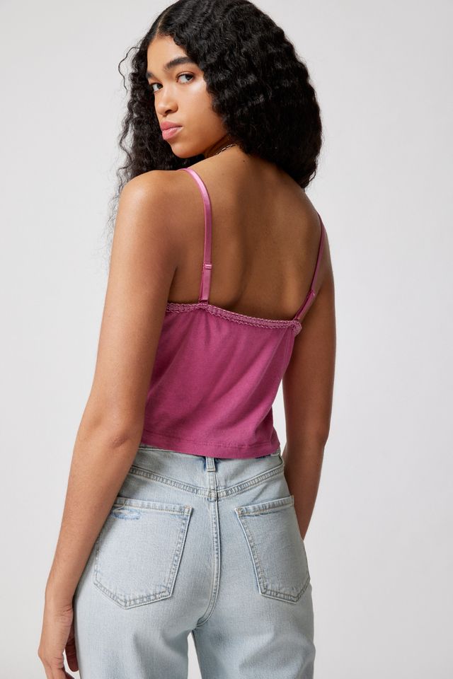 UO Melody Embroidered Lace-Up Cami | Urban Outfitters