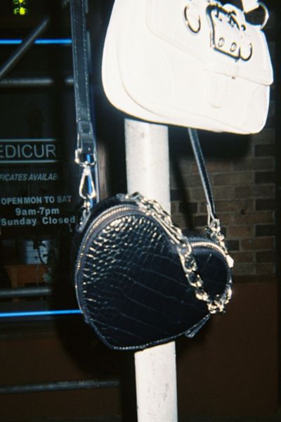 Urban Outfitters Uo Heart Crossbody Bag In Black