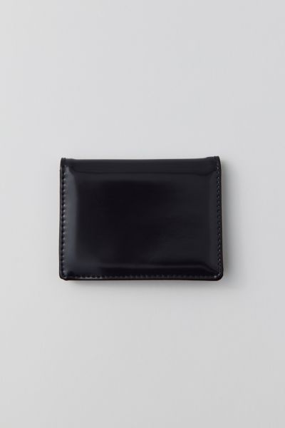 Urban Outfitters Uo Patent Flap Cardholder Wallet In Black