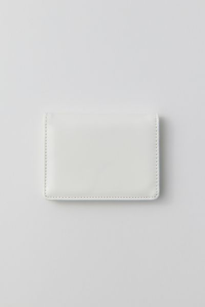Urban Outfitters Uo Patent Flap Cardholder Wallet In Ivory