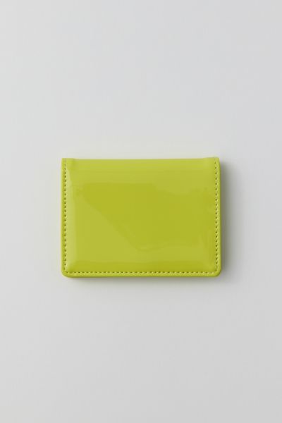 Urban Outfitters Uo Patent Flap Cardholder Wallet In Lime