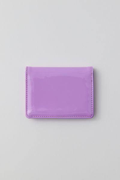 Urban Outfitters Uo Patent Flap Cardholder Wallet In Violet