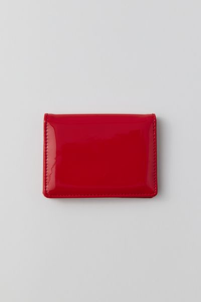 Urban Outfitters Uo Patent Flap Cardholder Wallet In Red