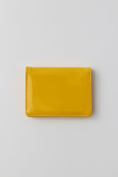 Urban Outfitters Uo Patent Flap Cardholder Wallet In Burnt Orange