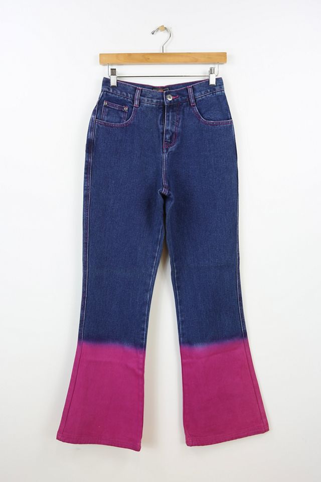 Pre-Order Pink 2-Button High Waist Flared Bottom Jeans