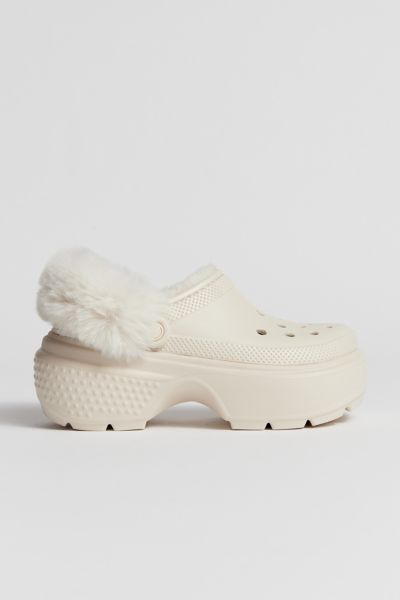 Shop Crocs Stomp Faux Fur-lined Clog In Stucco, Women's At Urban Outfitters