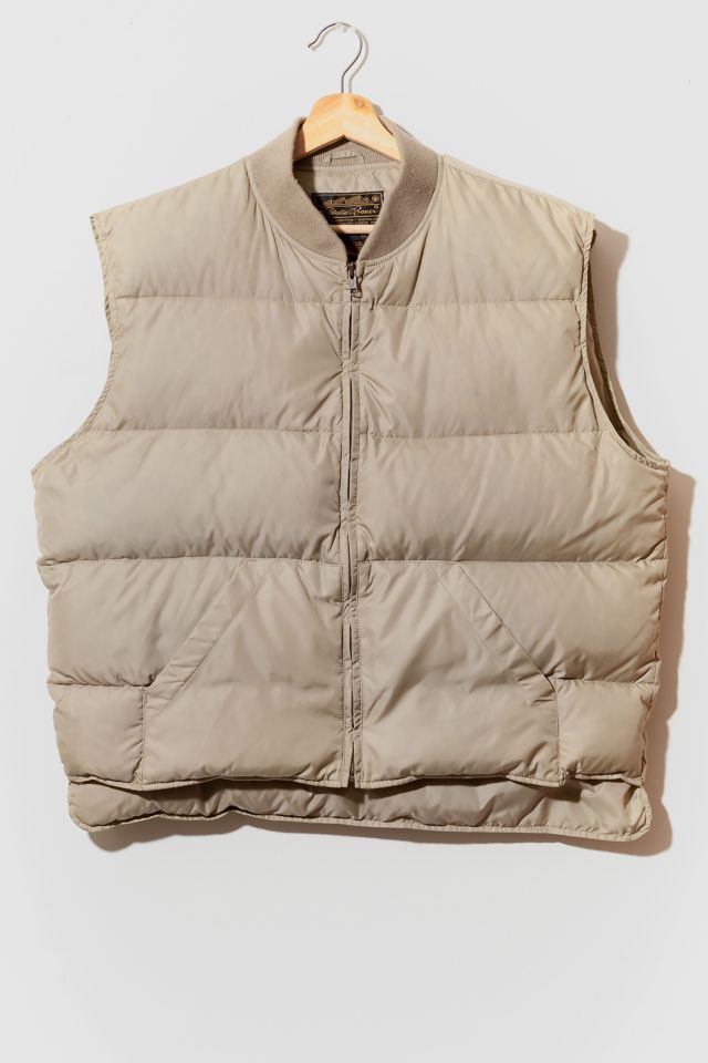 Vintage 1990s Eddie Bauer Tan Down Puffer Vest | Urban Outfitters