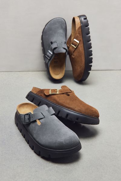 Birkenstock Women's Papillio Boston Chunky Suede Clog In Basalt Grey, Women's At Urban Outfitters