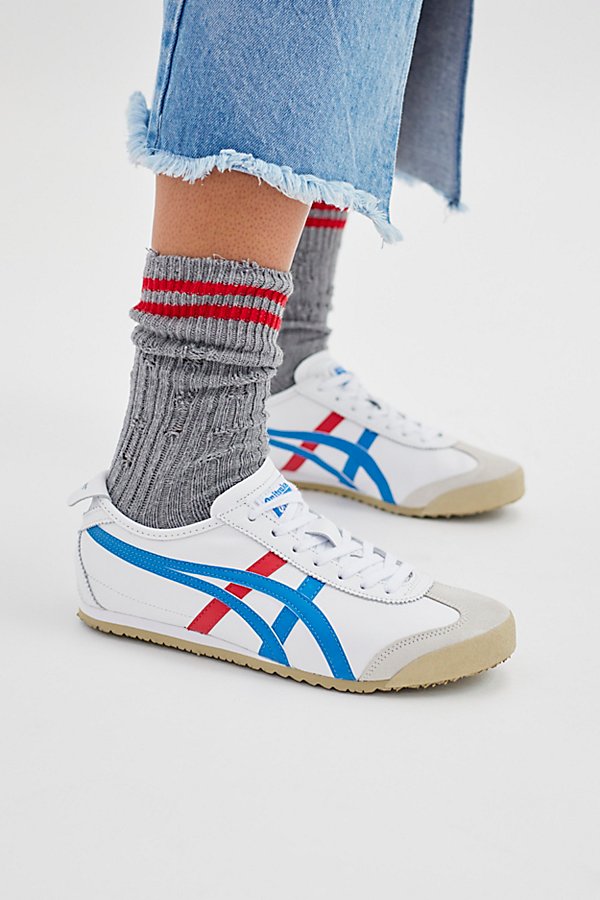 Onitsuka Tiger Mexico 66 Mid Runner Sneakers In White + Blue