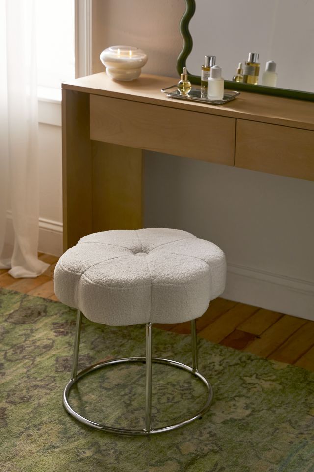 Ciara Flower Boucle Vanity Stool Urban Outfitters