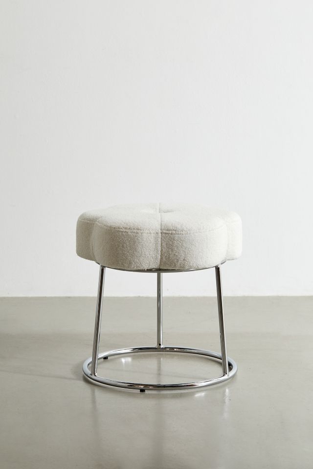 Ciara Flower Boucle Vanity Stool #1