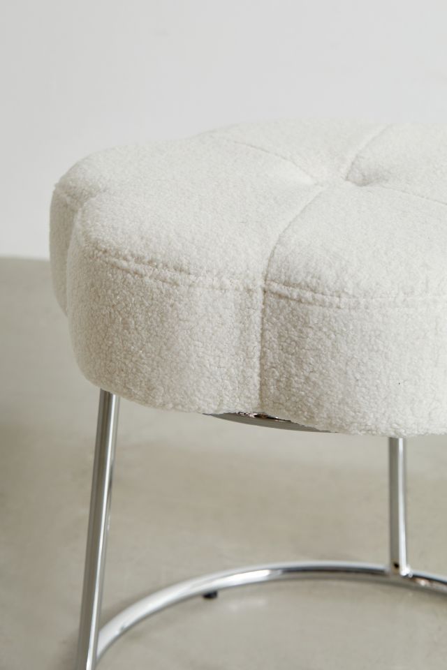 Ciara Flower Boucle Vanity Stool #2