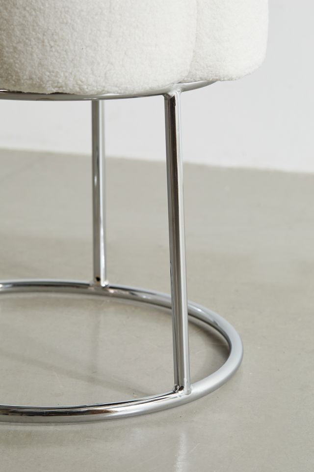 Ciara Flower Boucle Vanity Stool #3
