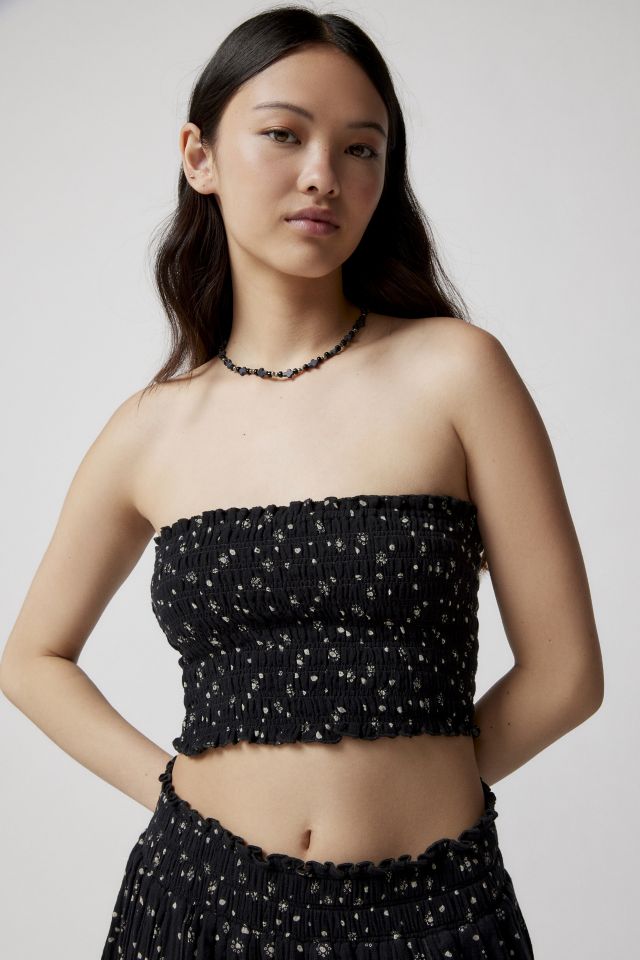 Smock tube top, Black