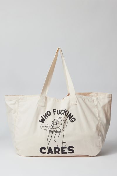 Urban Outfitters Uo Xl Graphic Ripstop Tote Bag In Ivory + Black