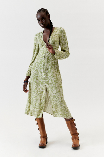 billabong women's wrap front midi length dress Billabong Cool Nights Midi Dress