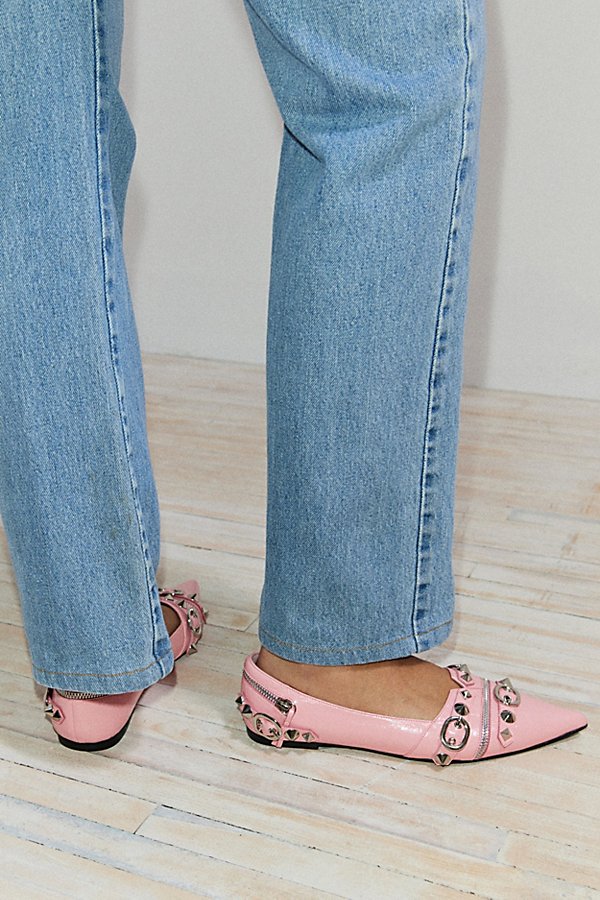 Jeffrey Campbell Roxine Studded Flat In Pink