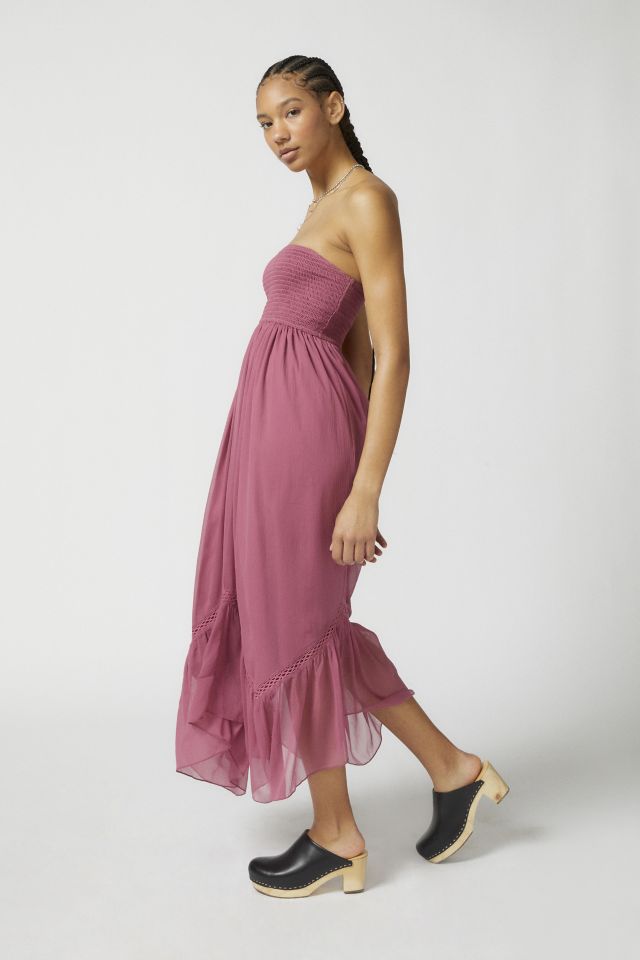 UO Caley Smocked Strapless Midi Dress #2
