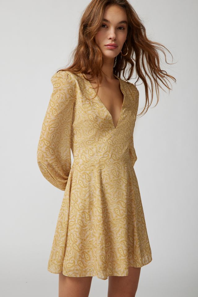 Gold paisley cheap dress