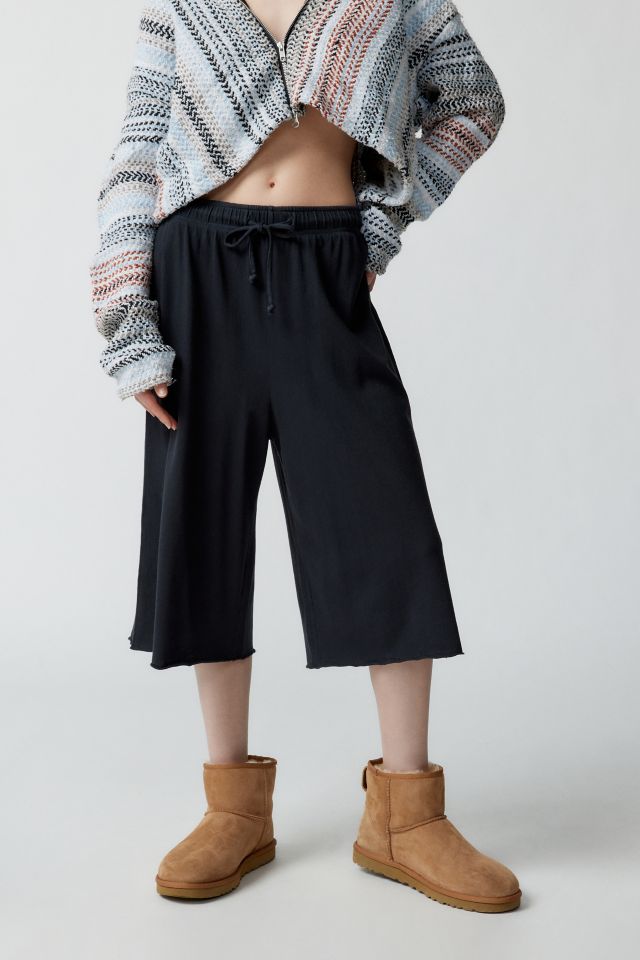 Side Waving Two Tone Pants, Relaxed Fit