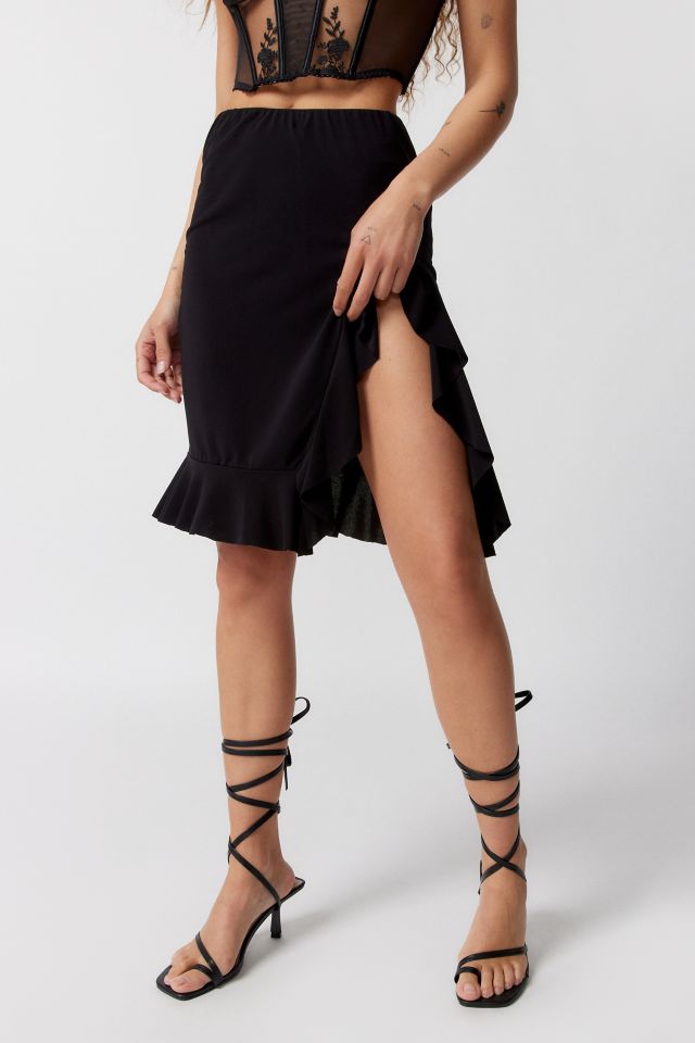UO Ally Ruffle Side Slit Mini Skirt #1