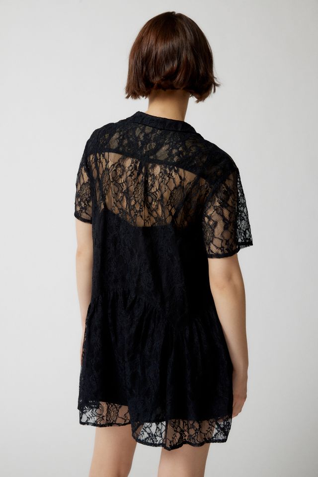 Silence + Noise Kaelin Lace Collared Romper #2