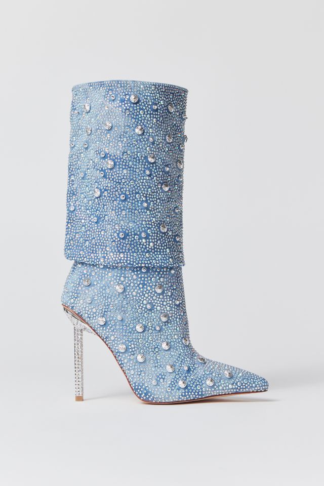 Azalea Wang Challenger Rhinestone Denim Boot #1