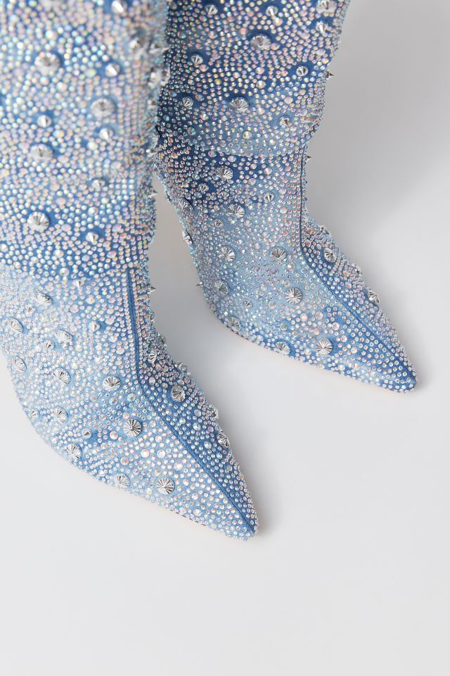 Azalea Wang Challenger Rhinestone Denim Boot #4