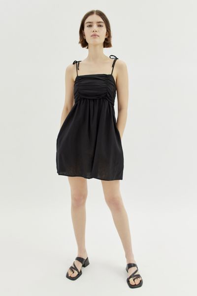 ruched babydoll dress