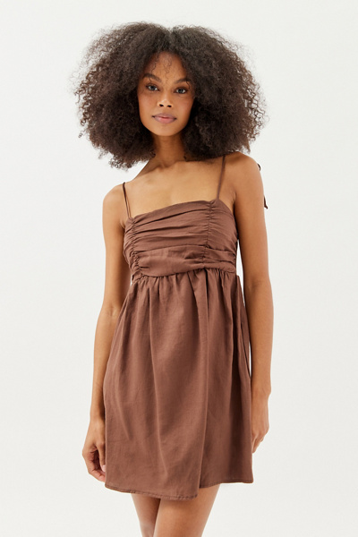modern renewal eco tie dress Fei Tie-Front Organic Cotton Dress Olive / Regular / XS