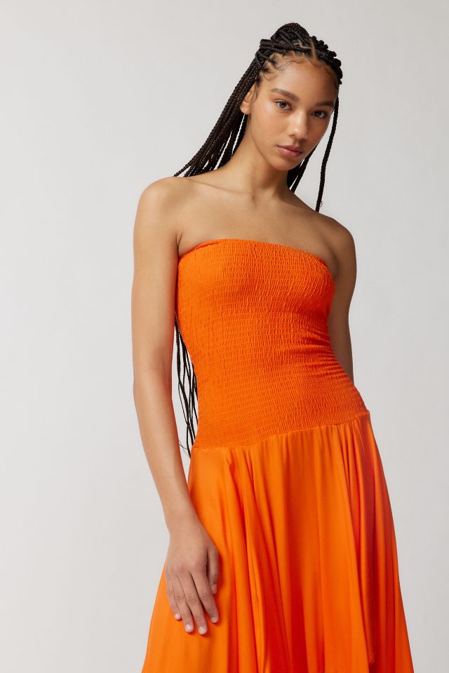 Ecote Isley Strapless Smocked Midi Dress #4
