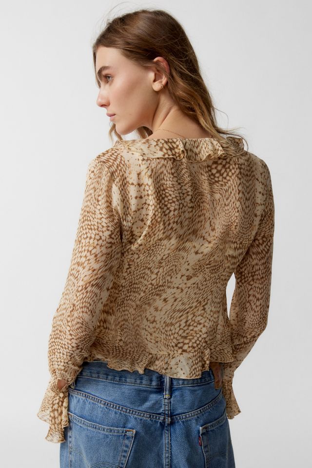Blouse Écote Terri Semi-Transparente à Volants #3
