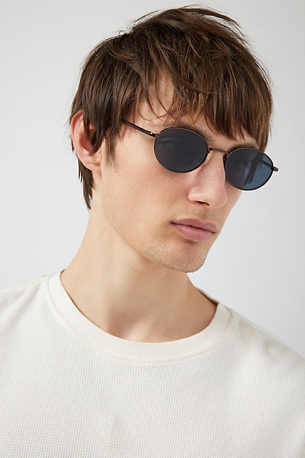 Urban Outfitters Walker Metal Oval Sunglasses In Black, Men's At