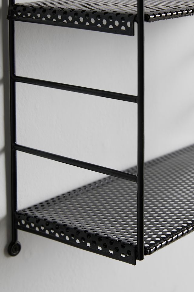 Black Perforated Slatwall Shelves, 12W