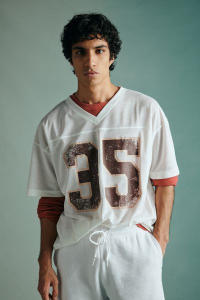 Shop Standard Cloth Football Jersey Tee In Ivory At Urban Outfitters