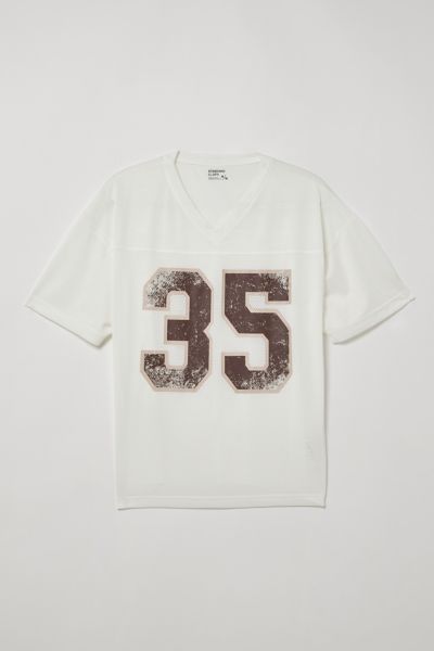 Shop Standard Cloth Football Jersey Tee In Ivory At Urban Outfitters