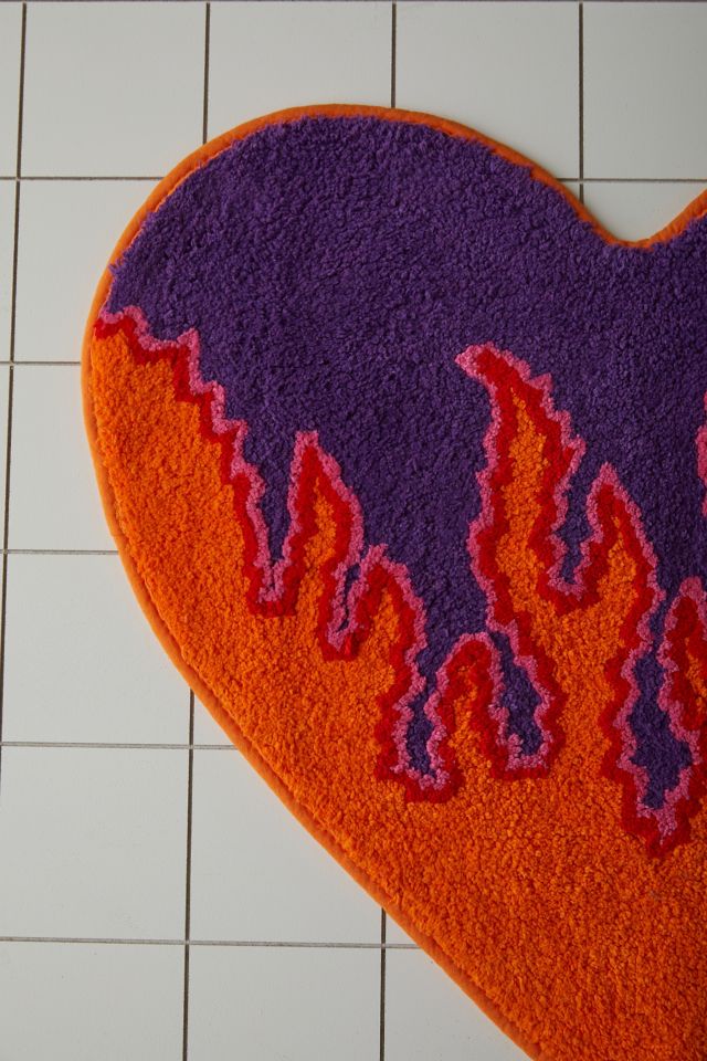 Flaming Heart Bath Mat #3