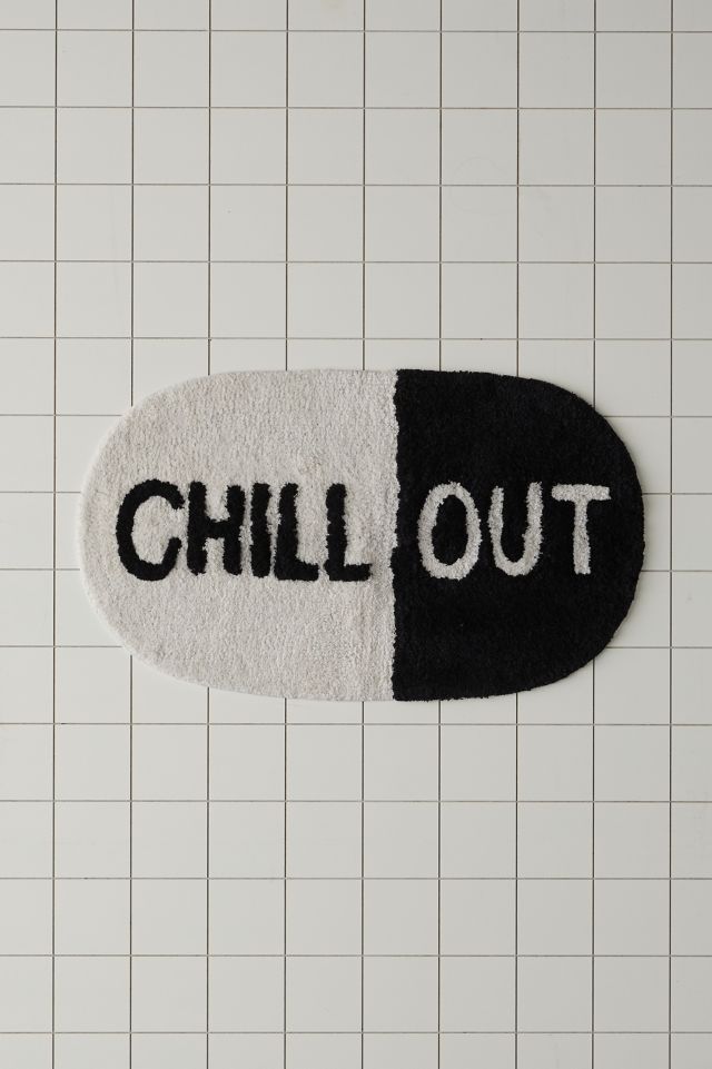 New Domi Chill Pill Bath Mat - 32x16 Inches Funny Bathroom Rug, Small