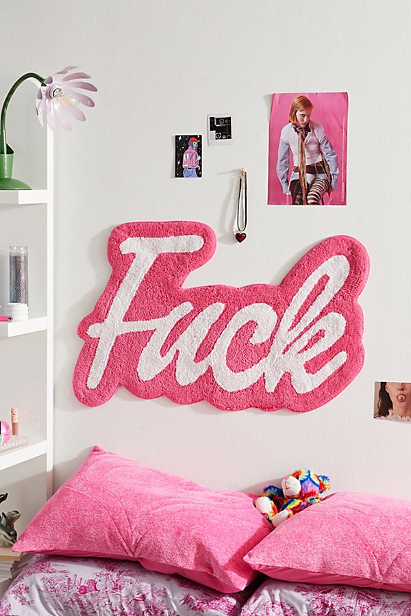 Urban Outfitters F*** Bath Mat In Pink At