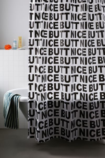 Introducing Style Number 82662214: The Nice Butt PEVA Plastic Shower Curtain from UO Home